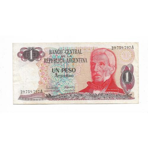 Аргентина  1 песо аргентино 1983 1984 подпись 1 серия А