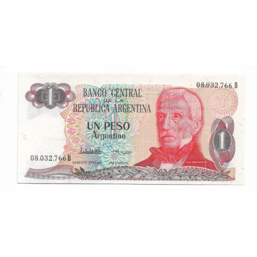 Аргентина  1 песо аргентино 1983 1984 подпись 2 серия В