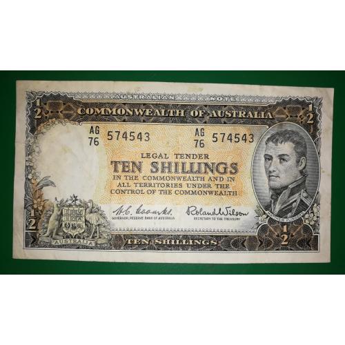 AUSTRALIA Австралія 10 шилінгів 1\2 фунта 1961 - 1965 Reserve Bank