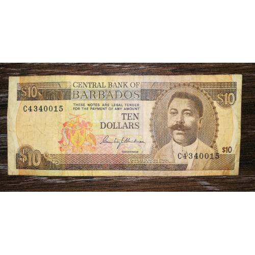 BARBADOS Барбадос 10 доларів 1973 Підпис Blackman Тризуб