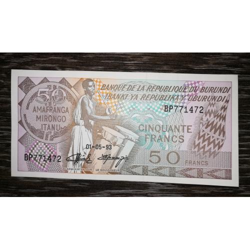 BURUNDI Бурунді 50 франків UNC 1 травня 1993