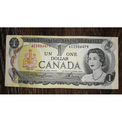 CANADA Канада 1 долар 1973 Підпис: Lawson, Bouey. Дві літери в серії, 1-й випуск.