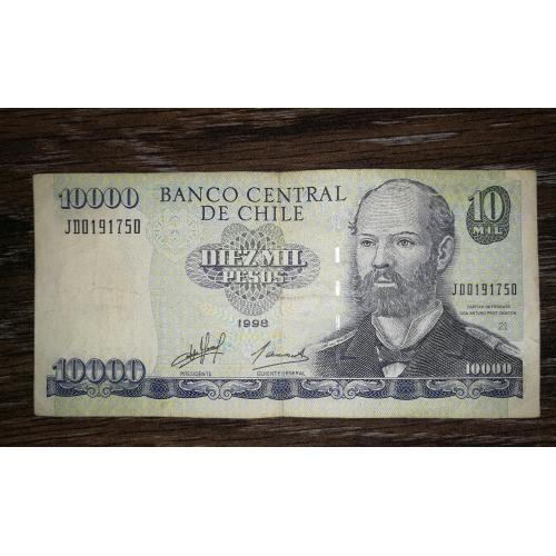 CHILE Чили 10000 песо 1998 нечастая