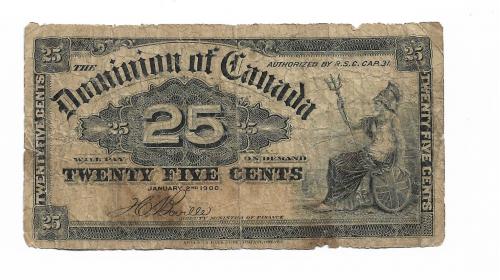 Доминион Канада 25 центов 1900 Boville, редкая