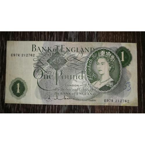 ENGLAND Англія 1 фунт стерлінгів 1960 1977 без літери G. Підпис: Hollom