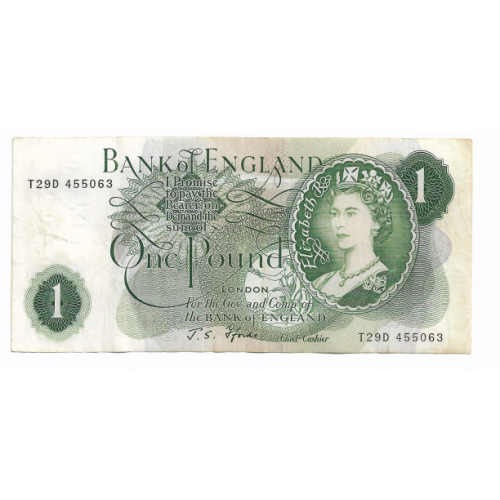 ENGLAND Англія 1 фунт стерлінгів 1960 1977 без літери G. Підпис: J. S. Fforde