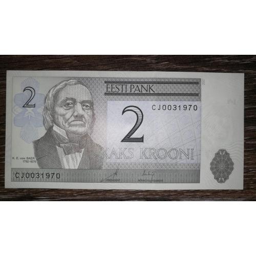 ESTONIA Естонія 2 крони 2007 UNC 00... Є № послідовно