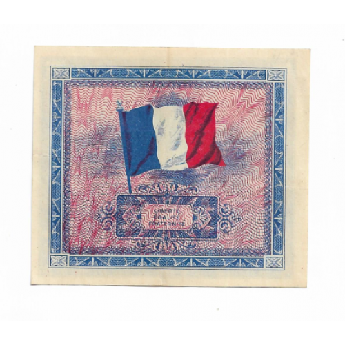 FRANCE Союзническая оккупация Франции 2 франка 1944 Сохран. 1-й выпуск