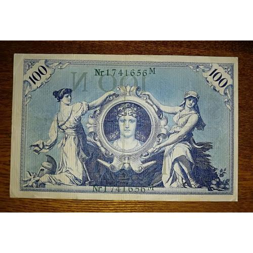 Germany Германия 100 марок 7 февраля 1908 зеленые номера и печатка