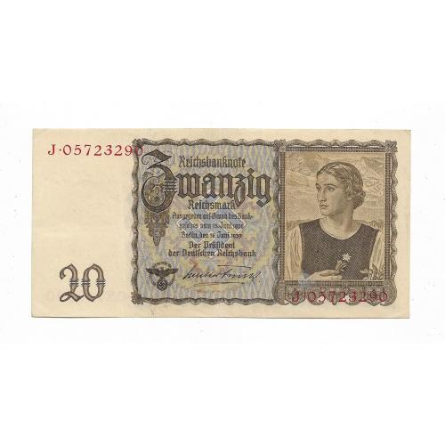 GERMANY Германия 20 марок 1939 с литерой W внизу Cохран