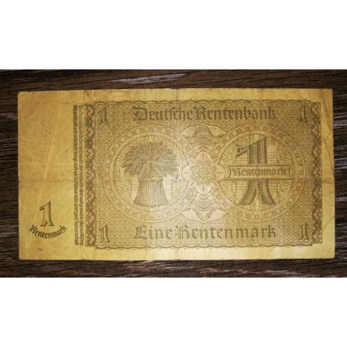 Germany Німеччина 1 рентенмарка 30 січня 1937 8 цифр в №. Reichsdruck серія O