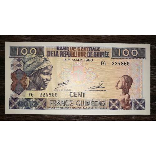 GUINEA Гвінея 100 франків 1 березня 1960 2012 UNC