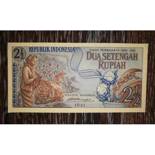 INDONESIA Індонезія 2,5 рупії 1961 № 00...77