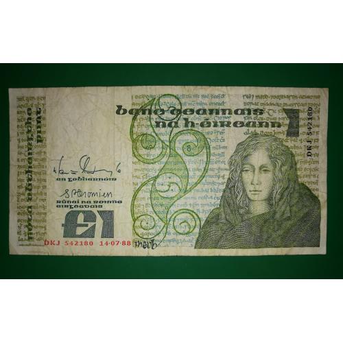 IRELAND Ирландия 1 фунт 14 июля 1988 Подписи: Doyle, Cromien