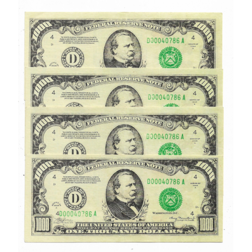 Календарик 1000 доларів 1934 США 1993. 30-років