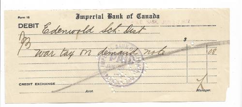 Канада чек 1922 Саскачеван