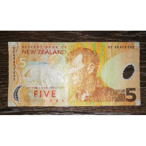 NEW ZEALAND Нова Зеландія 5 доларів 1999 Пластик, 1-й випуск.