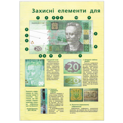 Інформаційний Буклет 20 гривень 2003 великий формат. Тип №2. На фото Не ЗР, а АЙ !