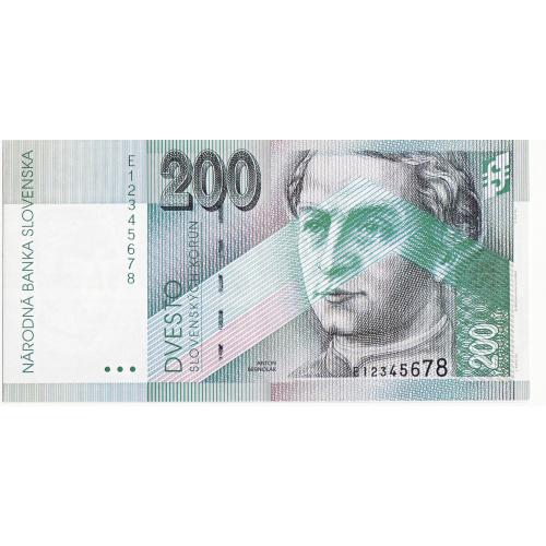 Официальный буклет образец с описанием защиты 200 крон 1995 Словакия большой формат