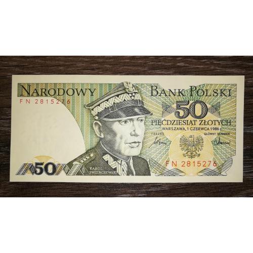 POLAND Польща ПНР 50 злотих 1 червня 1986 UNC