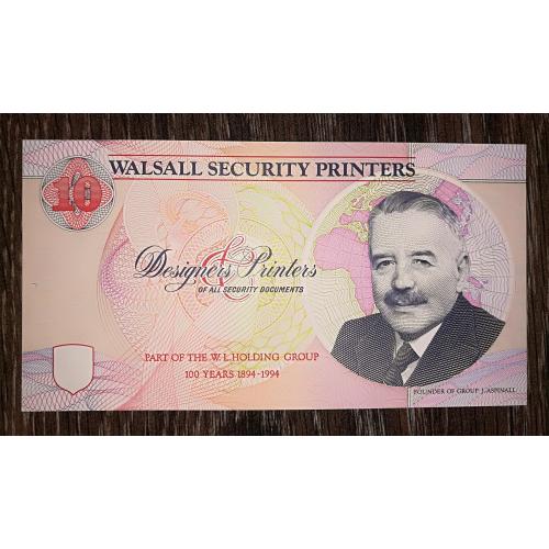 Презентаційна банкнота Лондон 10 одиниць 1993 1994 №! 000075