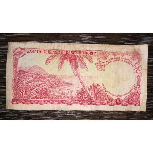1 східнокарибський долар 1-й випуск 1965. Підпис тип 10, сер. В87(2-га емісія)