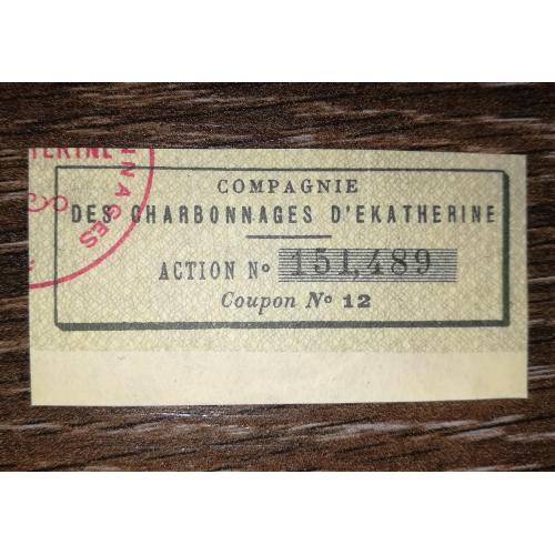 Шахти Єкатерини купон акції №12. 1910
