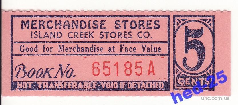 Шпицберген США купон 5 центов 1915 г. UNC