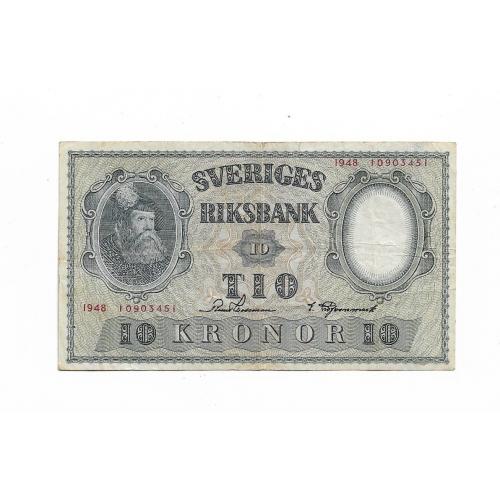 Швеция 10 крон 1948 (подпись не каталогизирована?)