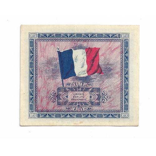 Союзническая оккупация Франции 2 франка 1944 Сохран. 1-й выпуск