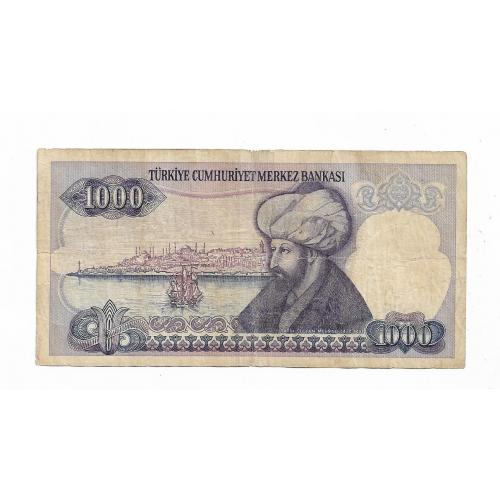Туреччина Турция 1000 лир подпись тип 2. 1984 - 2002 1970 