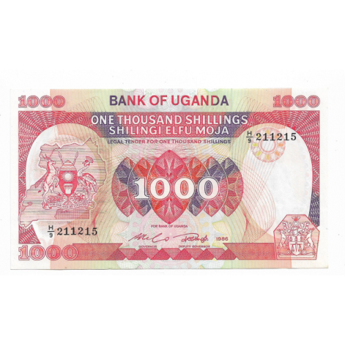 Уганда 1000 шиллингов 1986 UNC