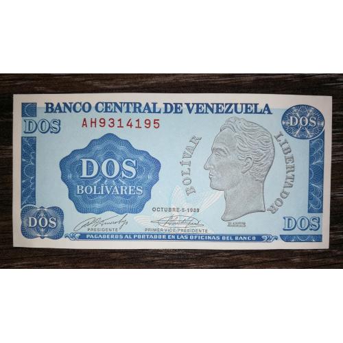 Venezuela Венесуэла 2 боливара 1989 UNC