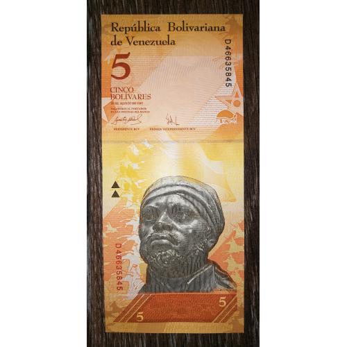 Venezuela Венесуэла 5 боливаров фуэрте 20 марта 2007 UNC