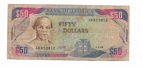 Ямайка 50 долларов 1 февраля 1993