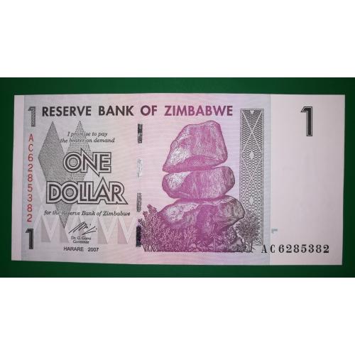 ZIMBABWE Зимбабве 1 доллар UNC 2007