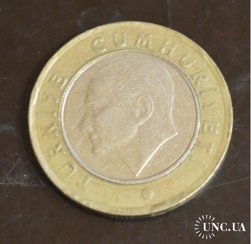  Турция 2010 год монета 1 лира биметалл (БГ)