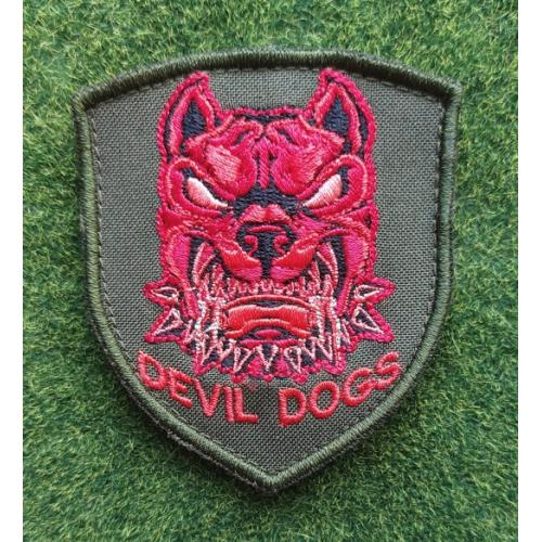  Шеврон дьявольская собака "Devil dogs" angry red № 3028