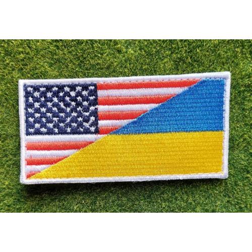 Шеврон флаг США-Украина № 3800