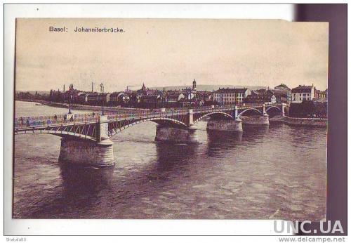 Открытка Швейцария Базель Mост Johanniterbrücke