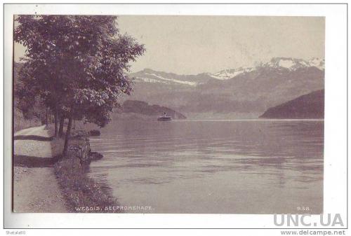 Открытка Швейцария Люцерн  Веггис набережная озера