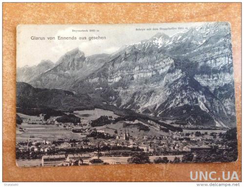 Открытка Швейцария  Glarus von Ennenda aus gesehen
