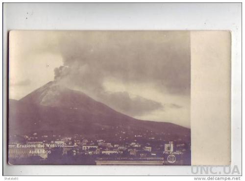 Открытка Италии Извержение Везувия VOLCANO Eruzione del Vesuvio
