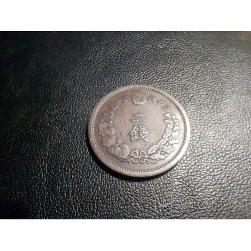 Японія 14 рік Мейдзі (1881) бронзова монета 2 два сени. Дракон.