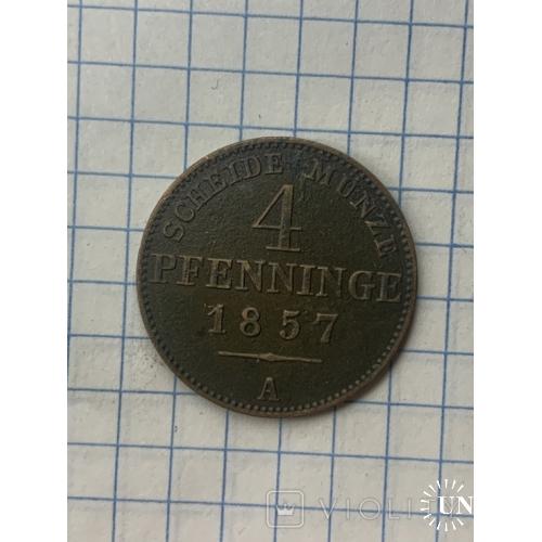 4 пфенинга Германия 1857