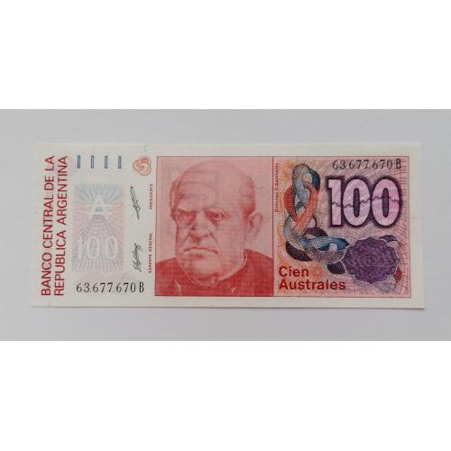 Аргентина 100 аустраль 1985г. UNC. 