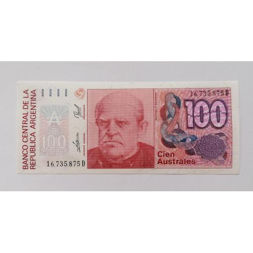 Аргентина 100 аустраль 1989-90г. UNC. 