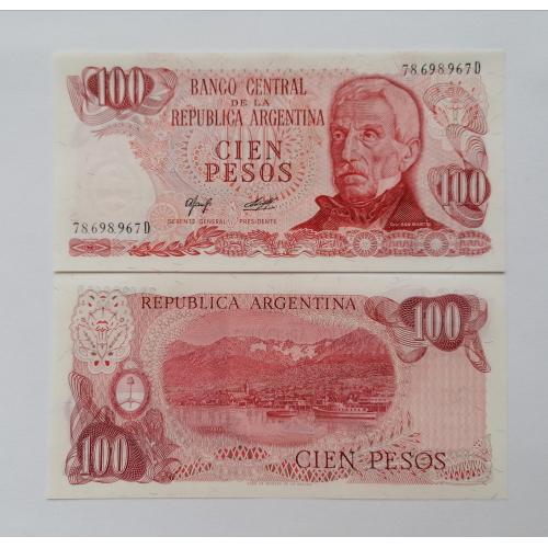 Аргентина 100 песо 1977г. UNC. 