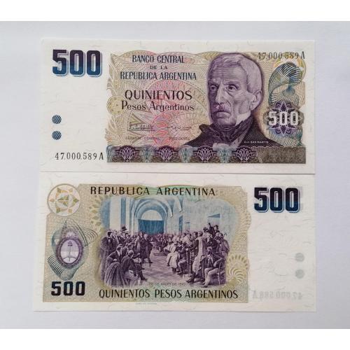 Аргентина 500 песо 1984г. UNC. 