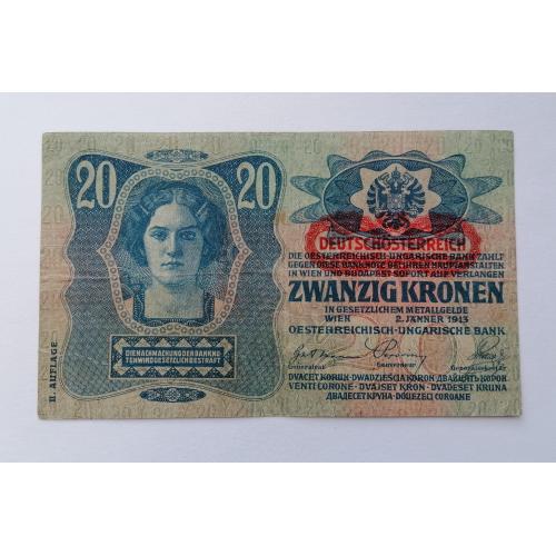 Австро-Венгрия 20 крон 1913г. F. 